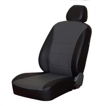 Чехлы на сиденья ПЕТРОВ Орегон (экокожа, 60/40, Airbag) Renault Sandero  (B8) - Sandero Stepway  (B8) (черный/серый)