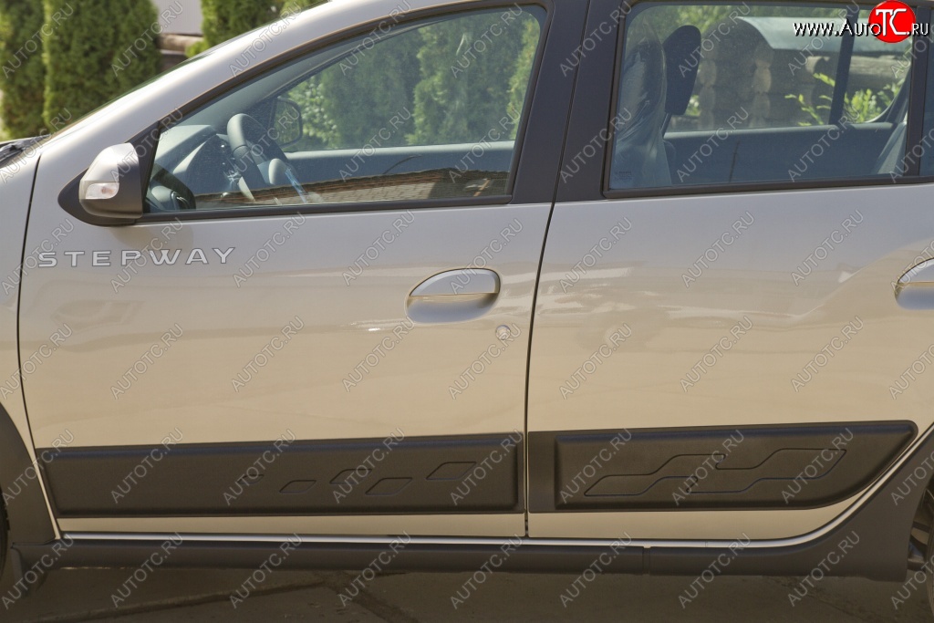 4 299 р. Молдинги дверей RA (комплект)  Renault Sandero  (B8) - Sandero Stepway  (B8) (Поверхность глянец (под окраску), Неокрашенные)  с доставкой в г. Керчь