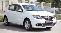 2 169 р. Защитная сетка решетки переднего бампера РА  Renault Sandero  (B8) (2014-2018) дорестайлинг  с доставкой в г. Керчь. Увеличить фотографию 2