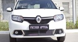 2 169 р. Защитная сетка решетки переднего бампера РА  Renault Sandero  (B8) (2014-2018) дорестайлинг  с доставкой в г. Керчь. Увеличить фотографию 5