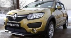 2 099 р. Защитная сетка решетки переднего бампера РА  Renault Sandero Stepway  (B8) (2014-2018) дорестайлинг  с доставкой в г. Керчь. Увеличить фотографию 2