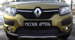 2 099 р. Защитная сетка решетки переднего бампера РА  Renault Sandero Stepway  (B8) (2014-2018) дорестайлинг  с доставкой в г. Керчь. Увеличить фотографию 3