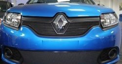 1 469 р. Нижняя сетка на бампер Russtal (черная) Renault Sandero (B8) дорестайлинг (2014-2018)  с доставкой в г. Керчь. Увеличить фотографию 2
