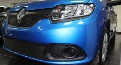 1 469 р. Нижняя сетка на бампер Russtal (черная) Renault Sandero (B8) дорестайлинг (2014-2018)  с доставкой в г. Керчь. Увеличить фотографию 3