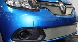 1 539 р. Нижняя сетка на бампер Russtal (хром) Renault Sandero (B8) дорестайлинг (2014-2018)  с доставкой в г. Керчь. Увеличить фотографию 2