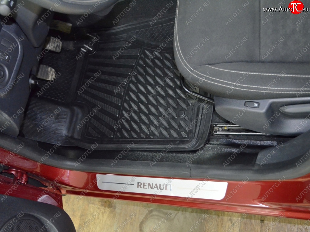1 849 р. Комплект накладок на ковролин порогов Kart RS Renault Sandero (B8) дорестайлинг (2014-2018)  с доставкой в г. Керчь