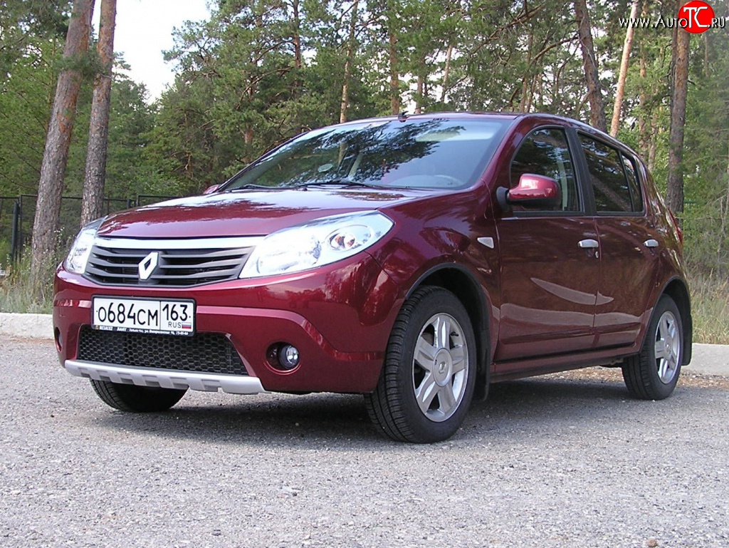 2 799 р. Низкая накладка Kart на передний бампер Renault Sandero (BS) (2009-2014) (Неокрашенная)  с доставкой в г. Керчь