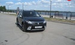 4 249 р. Высокая Накладка Kart на передний бампер Renault Sandero (BS) (2009-2014) (Неокрашенная)  с доставкой в г. Керчь. Увеличить фотографию 3