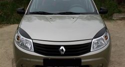 749 р. Реснички передних фар RA Renault Sandero Stepway (BS) (2010-2014) (Неокрашенные)  с доставкой в г. Керчь. Увеличить фотографию 2