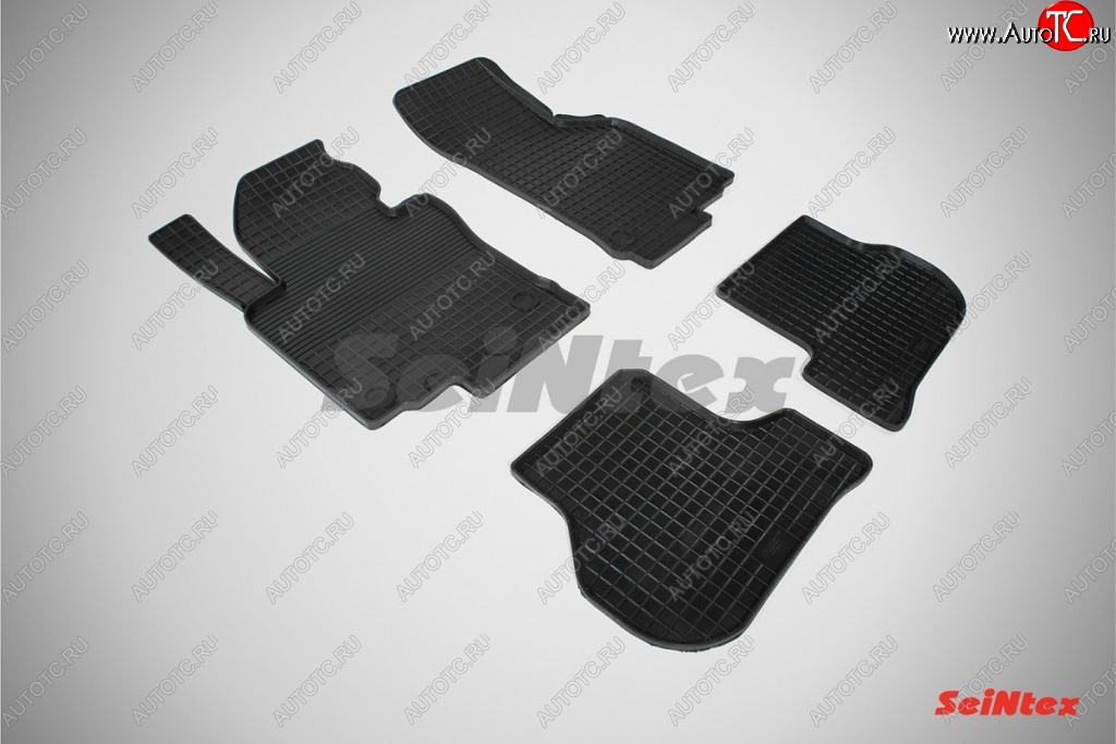 3 099 р. Износостойкие коврики в салон с рисунком Сетка SeiNtex Premium 4 шт. (резина) Seat Leon 1P хэтчбэк 5 дв. дорестайлинг (2005-2009)  с доставкой в г. Керчь