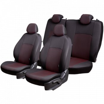 5 949 р. Чехлы сидений Lord Autofashion Дублин (жаккард, 60/40, раздельное заднее сиденье, 3Г-образ. подголовника) Chevrolet Aveo T200 хэтчбек 5 дв (2002-2008) (Чёрный, Ёж красный)  с доставкой в г. Керчь. Увеличить фотографию 3