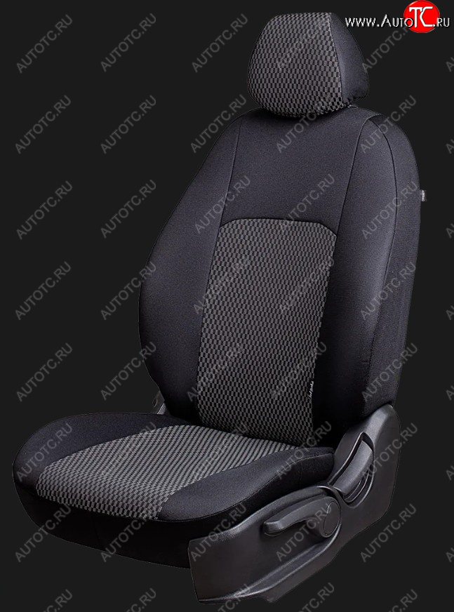 4 389 р. Чехлы сидений Lord Autofashion Дублин (жаккард, 60/40, раздельное заднее сиденье и спинка, 3Г-образ. подголовника)  Chevrolet Spark  M200,250 (2005-2010) (Чёрный, прямоугольник чёрный)  с доставкой в г. Керчь