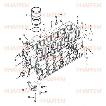 134 999 р. Блок цилиндров 6CT HAFFEN Dressta TD-15M Extra бульдозер (1995-2025)  с доставкой в г. Керчь. Увеличить фотографию 7