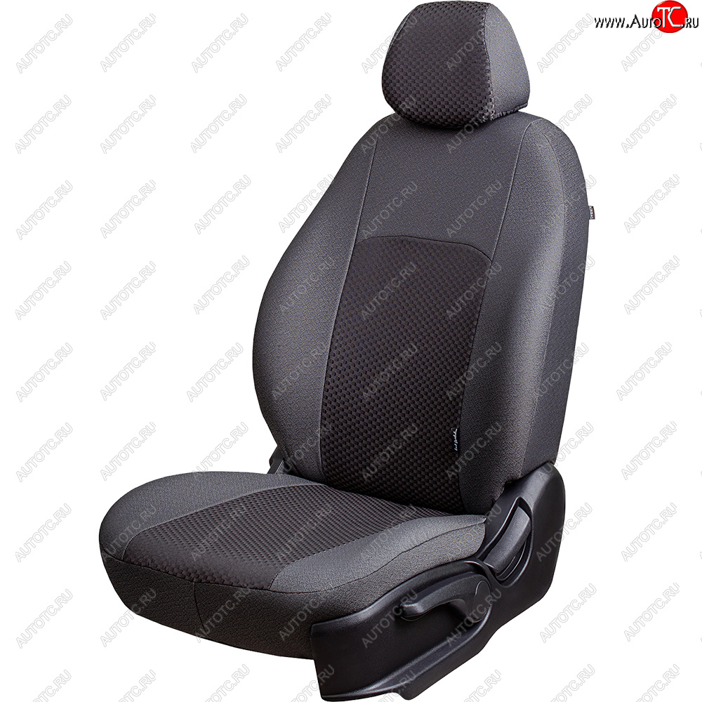 5 799 р. Чехлы сидений Lord Autofashion Дублин (жаккард, 60/40, раздельная спинка, 2Г-образ. подголовника)  Hyundai Solaris  RBr (2010-2017) седан дорестайлинг, седан рестайлинг (Серый, стежок серый)  с доставкой в г. Керчь
