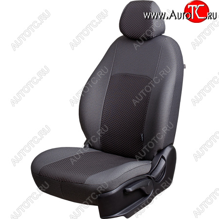 5 899 р. Чехлы сидений Lord Autofashion Дублин (жаккард, 60/40, раздельное заднее сиденье, 3Г-образ. подголовника) Hyundai Getz TB хэтчбэк 5 дв. рестайлинг (2005-2010) (Серый, стежок серый)  с доставкой в г. Керчь