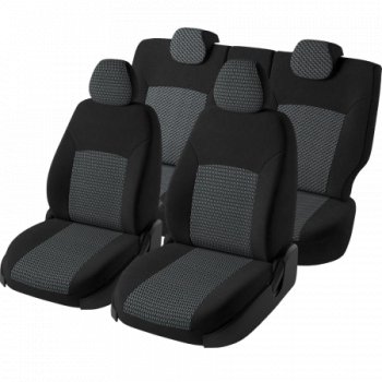5 599 р. Чехлы сидений Lord Autofashion Дублин (жаккард, 60/40, раздельная задняя спинка, 2Г-образ. подголовника) KIA Rio 3 QB хэтчбек 5 дв. дорестайлинг (2011-2015) (Чёрный, зигзаг)  с доставкой в г. Керчь. Увеличить фотографию 3