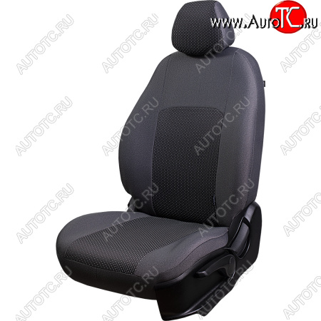 5 649 р. Чехлы сидений Lord Autofashion Дублин (жаккард, 60/40, раздельная задняя спинка, 2Г-образ. подголовника) KIA Rio 3 QB рестайлинг седан (2015-2017) (Серый, Сеул серый)  с доставкой в г. Керчь