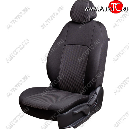 5 999 р. Чехлы сидений Lord Autofashion Дублин (жаккард, 60/40, раздельная задняя спинка, 3Г-образ. подголовника) Mitsubishi ASX дорестайлинг (2010-2012) (Чёрный, стежок серый)  с доставкой в г. Керчь