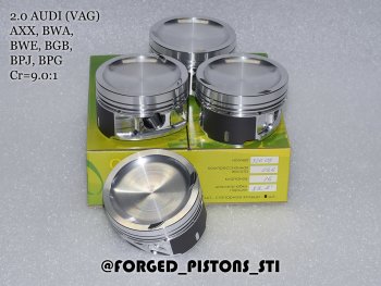 Поршни (VolksWagen 2,0 AXX (CR=9,0) кольца 1,2/1,5/2,0) СТИ Audi A3 ( 8P1 хэтчбэк 3 дв.,  8PA хэтчбэк 5 дв.) (2003-2013), Volkswagen Golf  5 (2003-2009), Volkswagen Passat  B6 (2005-2011) (диаметр поршня: 82,50 мм)