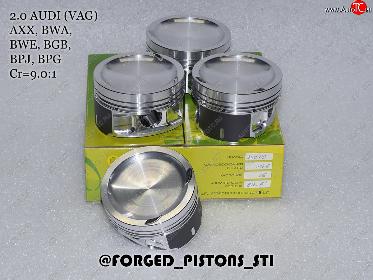 17 999 р. Поршни (VolksWagen 2,0 AXX (CR=9,0) кольца 1,2/1,5/2,0) СТИ  Audi A3 ( 8P1 хэтчбэк 3 дв.,  8PA хэтчбэк 5 дв.) (2003-2013), Volkswagen Golf  5 (2003-2009), Volkswagen Passat  B6 (2005-2011) (диаметр поршня: 82,50 мм)  с доставкой в г. Керчь