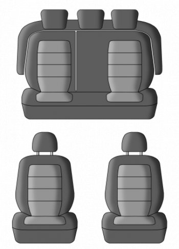 6 849 р. Чехлы сидений (жаккард, 60/40, раздельная задняя спинка арка, 3Г-образ. подголовника) Lord Autofashion Дублин Nissan Almera G15 седан (2012-2019) (Чёрный, Ёж синий)  с доставкой в г. Керчь. Увеличить фотографию 3