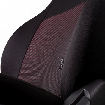 5 999 р. Чехлы сидений Lord Autofashion Дублин (жаккард, 60/40, раздельное заднее сиденье и спинка, 3Г-образ. подголовника)  Chevrolet Spark  M300 (2010-2015), Ravon R2 (2016-2025) (Чёрный, Ёж красный)  с доставкой в г. Керчь. Увеличить фотографию 2