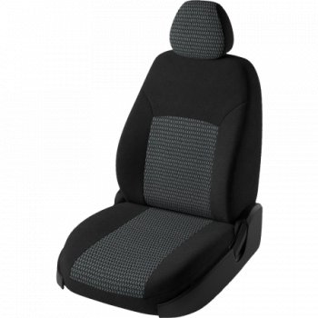 Чехлы сидений Lord Autofashion Дублин (жаккард, 60/40, раздельное заднее сиденье и спинка, 3Г-образ. подголовника) Chevrolet Spark  M300 (2010-2015), Ravon R2 (2016-2025) (Чёрный, зигзаг)