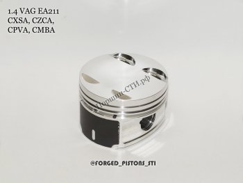 18 599 р. Поршни (VolksWagen 1,4tsi CXSA, CZCA, CPVA, CMBA EA211 под палец 19/47мм) СТИ  Audi A3 ( 8VS седан,  8VA хэтчбэк 5 дв.,  8V1) (2012-2016), Seat Leon ( 5F хэтчбэк 5 дв.,  5F) (2012-2016), Volkswagen Golf  7 (2012-2017) (диаметр 74.5 мм под серийные кольца 1,2/1,2/2,0 мм)  с доставкой в г. Керчь. Увеличить фотографию 4