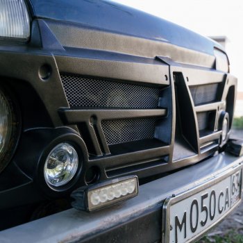 1 259 р. Декоративная решетка радиатора Autodemic (с противотуманками) Лада нива 4х4 2121 3 дв. 1-ый рестайлинг (2019-2021)  с доставкой в г. Керчь. Увеличить фотографию 2