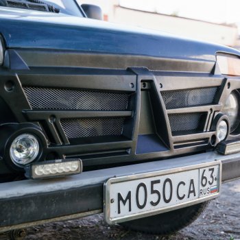 1 259 р. Декоративная решетка радиатора Autodemic (с противотуманками) Лада нива 4х4 2121 3 дв. 1-ый рестайлинг (2019-2021)  с доставкой в г. Керчь. Увеличить фотографию 3