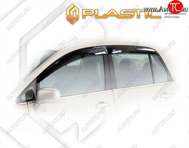 2 059 р. Ветровики дверей CA-Plastic Nissan Tiida Latio C11 седан (2004-2012) (Classic полупрозрачный, Крепление на клипсы)  с доставкой в г. Керчь