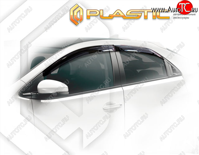 1 999 р. Ветровики дверей CA-Plastic  Honda Civic  FK2 (2011-2016) хэтчбэк 5 дв. (Classic полупрозрачный, Без хром. молдинга)  с доставкой в г. Керчь