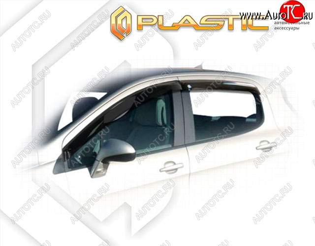 2 159 р. Ветровики дверей CA-Plastic  Peugeot 308  T7 (2011-2014) хэтчбэк 5 дв. рестайлинг (Classic полупрозрачный)  с доставкой в г. Керчь