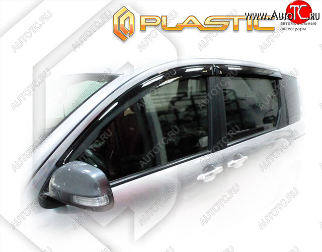2 079 р. Дефлектора окон (Dice) CA-Plastic  Toyota Sienta Dice (2011-2015) хэтчбек 5 дв. (Classic полупрозрачный, Без хром. молдинга)  с доставкой в г. Керчь
