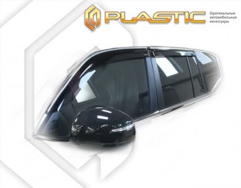 2 199 р. Дефлектора окон CA-Plastic Toyota Land Cruiser J300 дорестайлинг (2021-2025) (серия Classic полупрозрачный, Без хром. молдинга, Крепление только на скотч)  с доставкой в г. Керчь. Увеличить фотографию 2