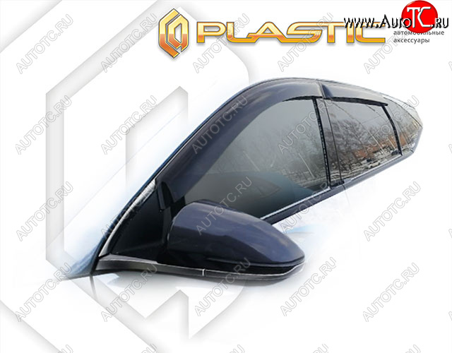 2 099 р. Ветровики дверей CA-Plastic Hyundai Tucson NX4 (2020-2022) (Classic полупрозрачный, Без хром. молдинга)  с доставкой в г. Керчь