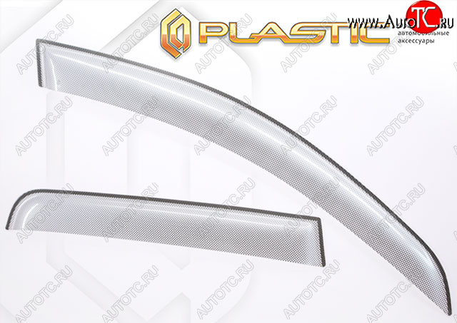 2 399 р. Дефлектора окон CA-Plastic Toyota Land Cruiser Prado J150 дорестайлинг (2009-2013) (Шелкография серебро, Без хром. молдинга, Крепление только на скотч)  с доставкой в г. Керчь