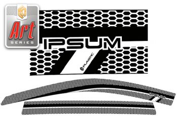 2 199 р. Ветровики дверей CA-Plastic  Toyota Ipsum  SXM10 (1998-2001) рестайлинг (Серия Art белая, без хром. молдинга, крепление скотч)  с доставкой в г. Керчь. Увеличить фотографию 2