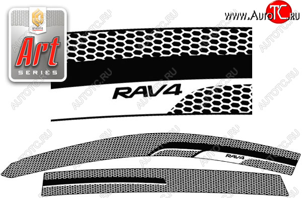 2 299 р. Ветровики дверей CA-Plastic Toyota RAV4 XA40 5 дв. дорестайлинг (2012-2015) (Серия Art белая, без хром. молдинга)  с доставкой в г. Керчь