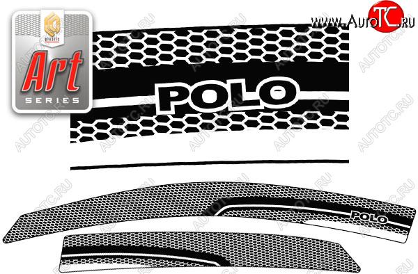 2 159 р. Ветровики дверей CA-Plastic  Volkswagen Polo  5 (2015-2020) седан рестайлинг (Серия Art белая, без хром. молдинга)  с доставкой в г. Керчь