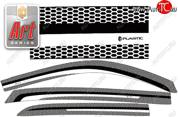2 159 р. Ветровики дверей CA-Plastic  Toyota Spade  NP140 (2012-2020) хэтчбэк 5 дв. (Серия Art белая)  с доставкой в г. Керчь