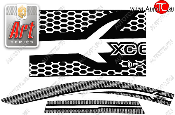 2 199 р. Ветровики дверей CA-Plastic  Volvo XC60 (2017-2022) (Серия Art белая, без хром. молдинга)  с доставкой в г. Керчь