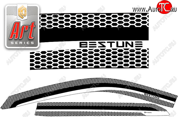 2 199 р. Ветровики дверей CA-Plastic  FAW Bestune T77 (2018-2022) дорестайлинг (Серия Art белая)  с доставкой в г. Керчь