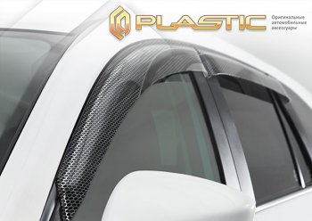 2 299 р. Ветровики дверей CA-Plastic Nissan X-trail 2 T31 дорестайлинг (2007-2011) (Серия Art черная, без хром. молдинга)  с доставкой в г. Керчь. Увеличить фотографию 2