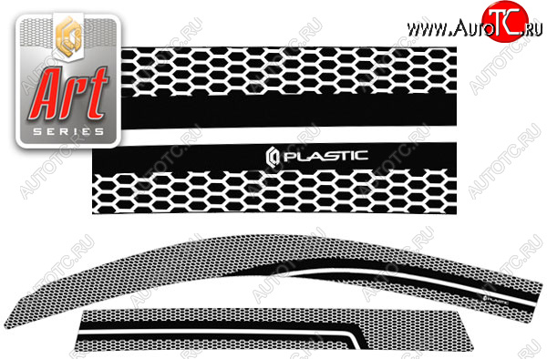 2 199 р. Ветровики дверей CA-Plastic  Toyota RAV4  XA30 (2010-2013) 5 дв. 2-ой рестайлинг (Серия Art черная, без хром. молдинга, крепление скотч)  с доставкой в г. Керчь