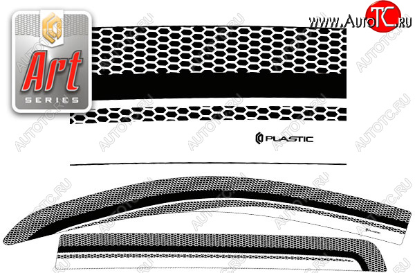 2 479 р. Ветровики дверей CA-Plastic  Toyota Passo Sette (2008-2012) MPV (Серия Art черная)  с доставкой в г. Керчь
