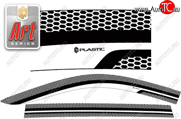 2 299 р. Дефлектора окон CA-Plastic Toyota Corolla Fielder E160 универсал 1-ый рестайлинг (2015-2017) (Серия Art черная, без хром. молдинга)  с доставкой в г. Керчь