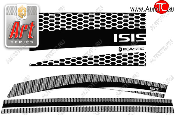 2 299 р. Дефлектора окон CA-Plastic  Toyota Isis  XM10 (2009-2017) 2-ой рестайлинг (Серия Art черная, без хром. молдинга)  с доставкой в г. Керчь