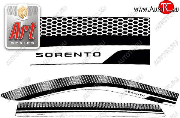 2 199 р. Дефлектора окон (рынок РФ) CA-Plastic  KIA Sorento  MQ4 (2020-2022) (Серия Art черная, без хром. молдинга)  с доставкой в г. Керчь