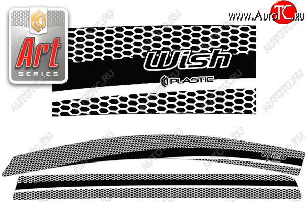2 199 р. Ветровики дверей CA-Plastic  Toyota Wish  XE10 (2003-2005) дорестайлинг (Серия Art графит)  с доставкой в г. Керчь
